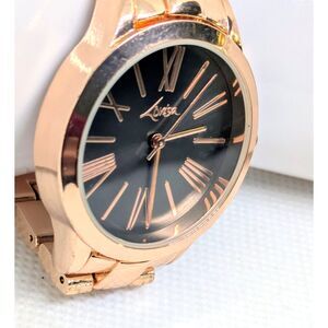 Women's Brand New Lovisa Rose Gold Black Dial Roman Numeral 7 Inch quartz Watch